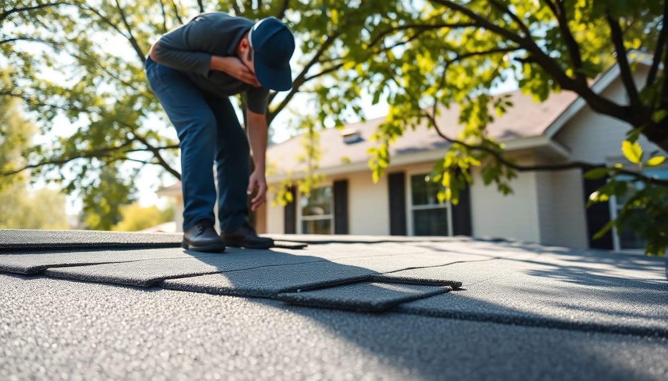 Inspecting spray foam roof damage reveals texture and integrity issues.