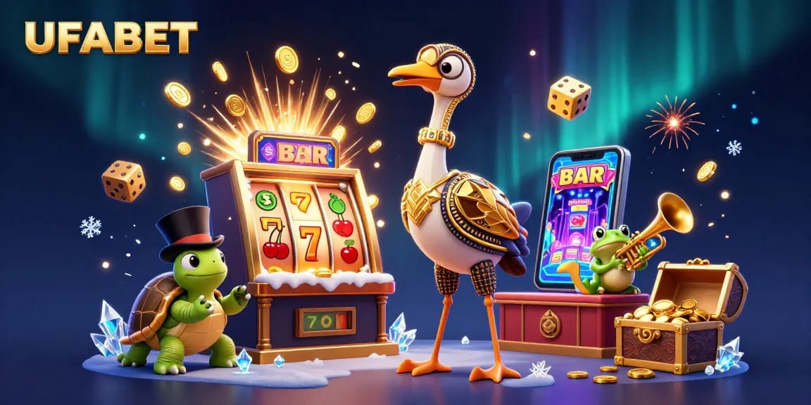 Play thrilling games at UFABET with exciting slot machines and vibrant casino elements.