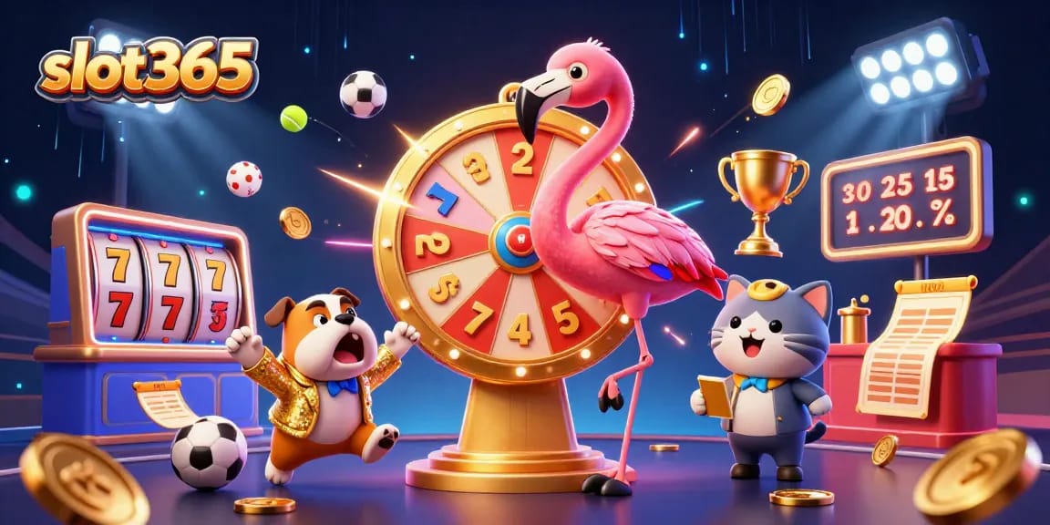 Experience exhilarating gameplay at slot365 with vibrant characters and dynamic gambling elements in action.