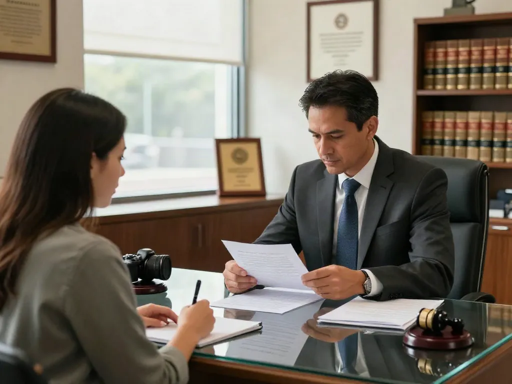 Forsyth County DUI lawyer providing important legal advice during a consultation with a client in a modern office.
