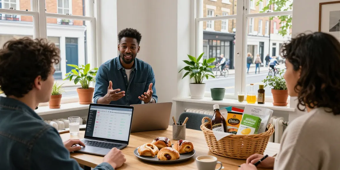 Airbnb host discussing earnings and dynamics, illustrating how much does an airbnb host make in a vibrant London setting.