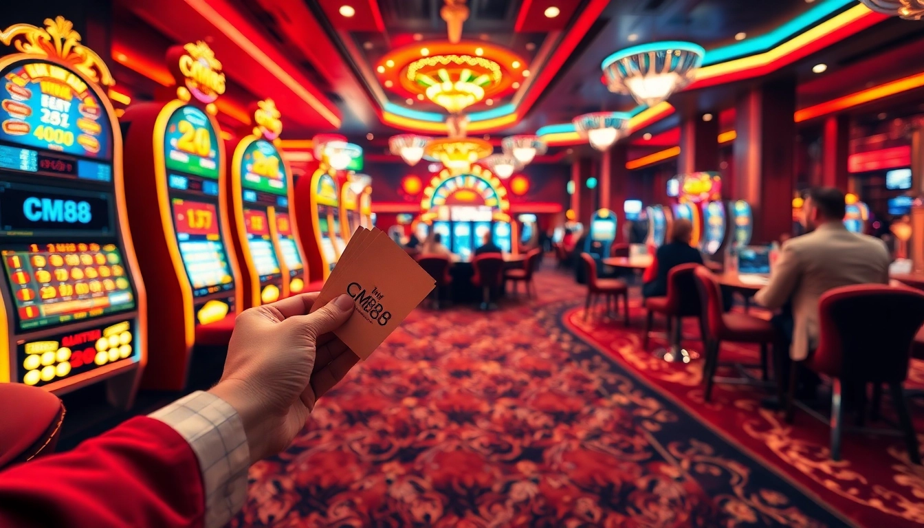 Experience the thrill of gambling in a vibrant casino setting with CM88 at the forefront.