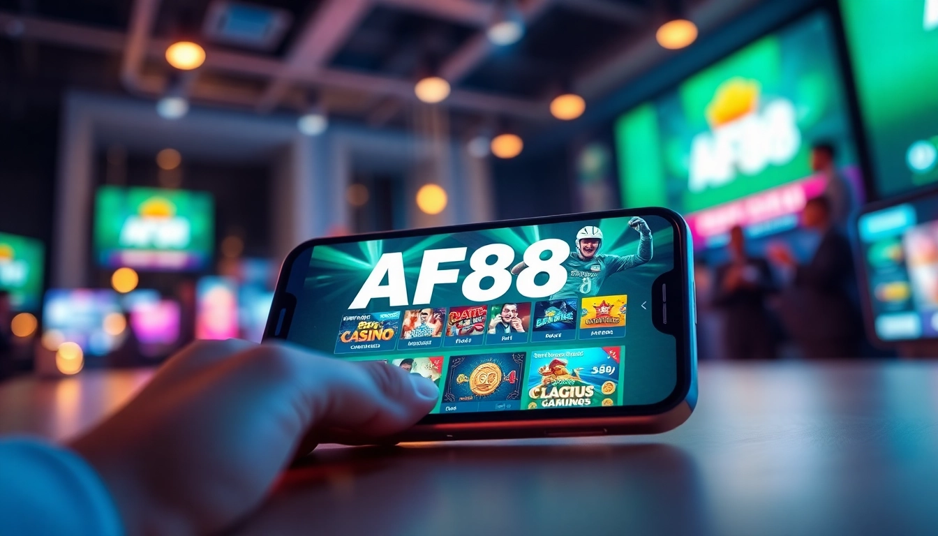 Engaging AF88 online betting platform interface showcasing app features and exciting betting options.