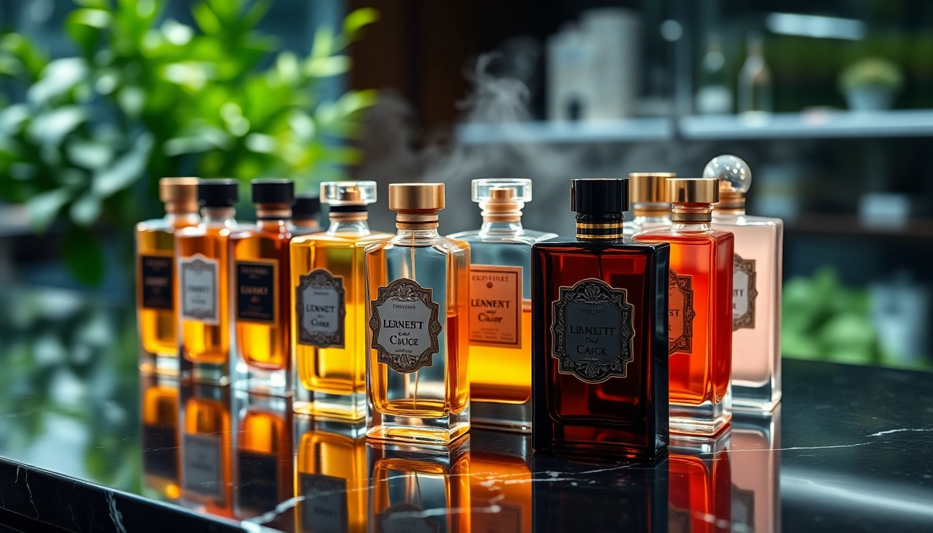 perfume dupes website showcasing an array of luxurious fragrances in elegant glass bottles