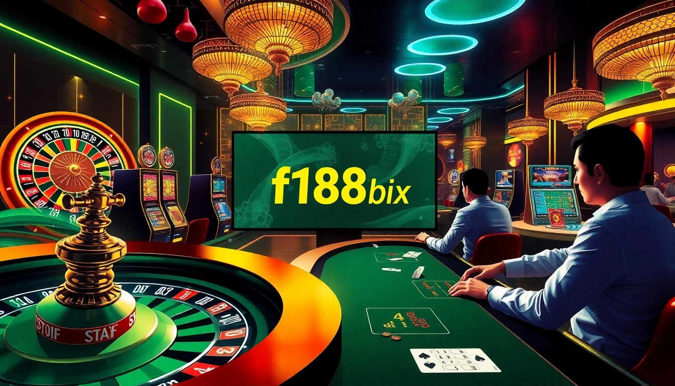 Engage with exciting gaming visuals at https://f168biz.com/, featuring roulette, poker, and vibrant slot machines.