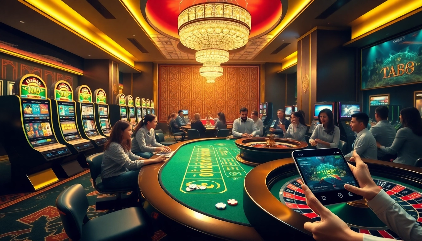 Experience thrilling gameplay with the ta88 app inside a luxurious casino ambiance full of excitement.