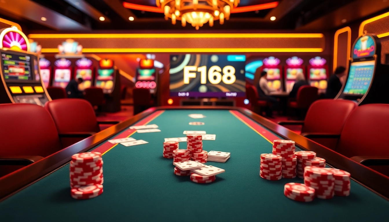 Experience the thrill of gambling at link F168 with engaging casino tables and vibrant slot machines.