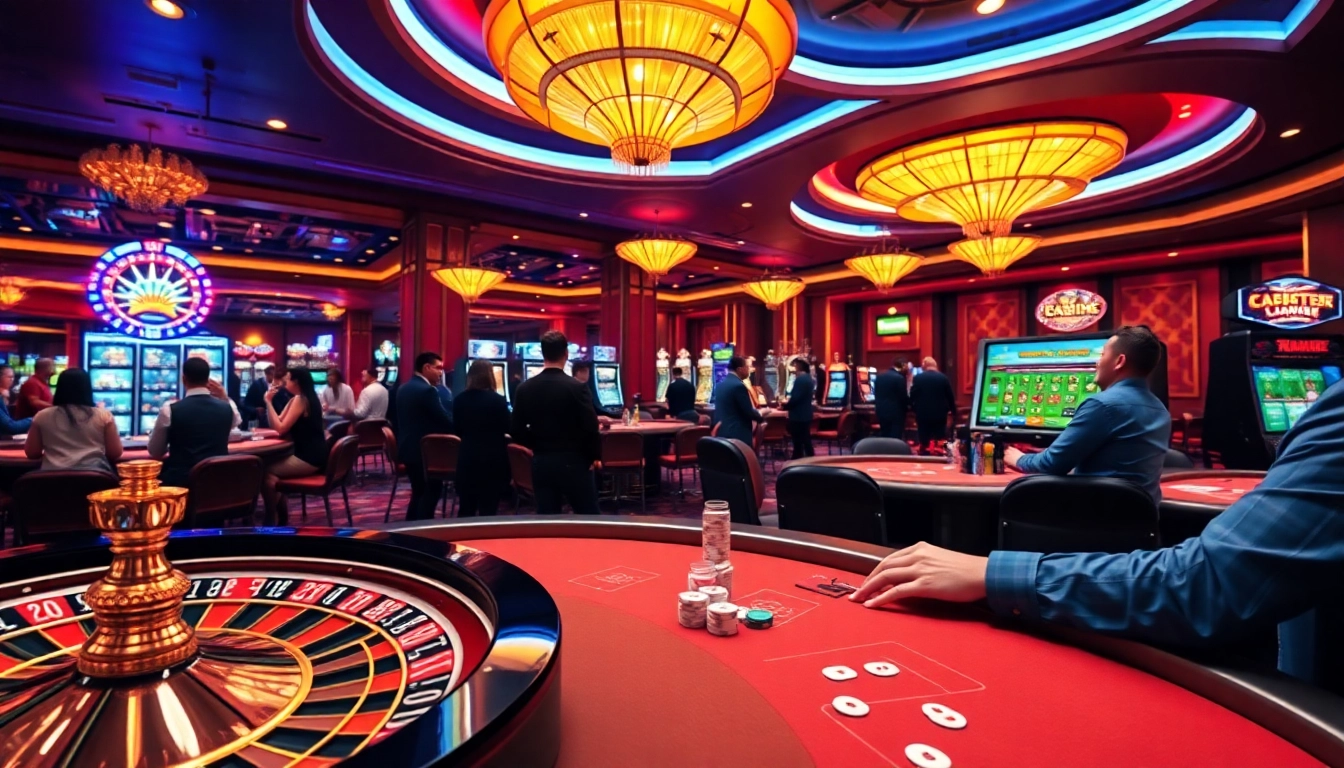 High-stakes gaming at https://kuwinzhz.com/ featuring vibrant casino elements and player excitement.