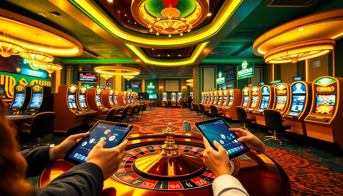 Experience excitement with ingatbola as players engage at a luxurious casino setup.