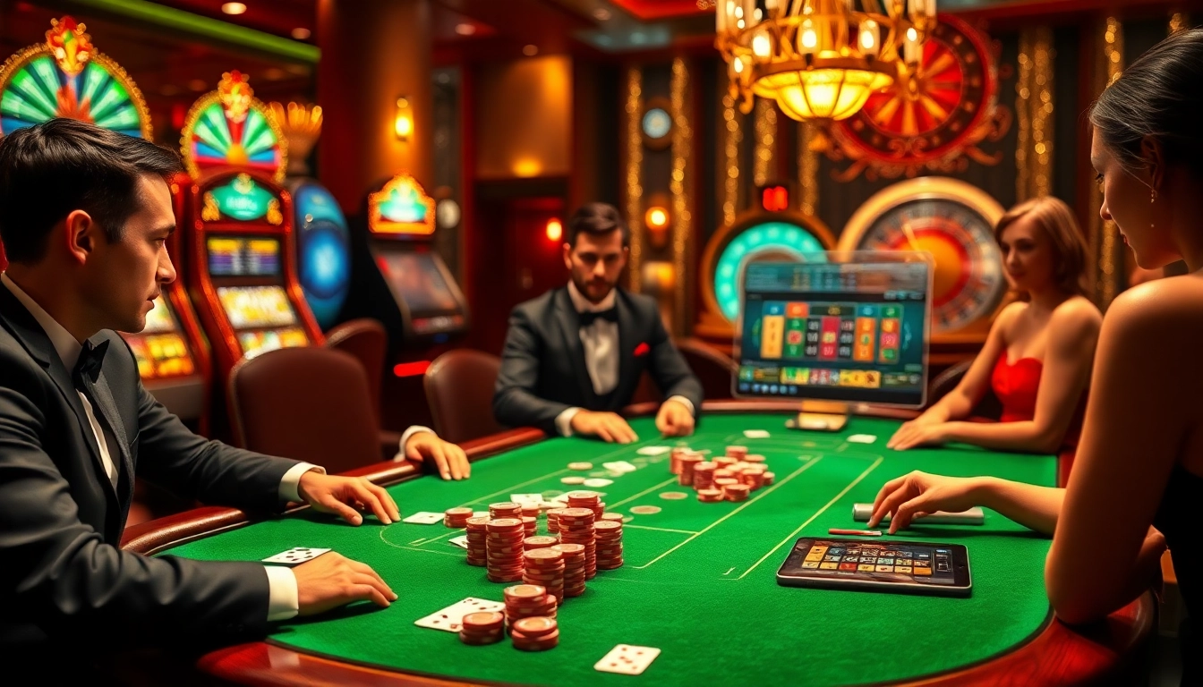 Engaged players at a high-stakes poker game featuring KJC's online gambling platform https://kjcmh.com.