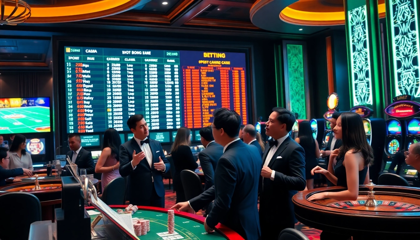 Kèo Bóng Đá betting excitement captured with gamblers at a vibrant casino.