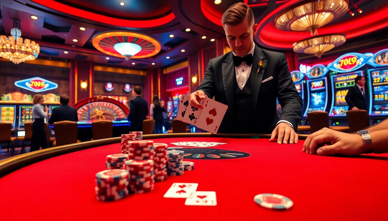 Players enjoying a game of poker at 789club with vibrant casino visuals and classy decor.