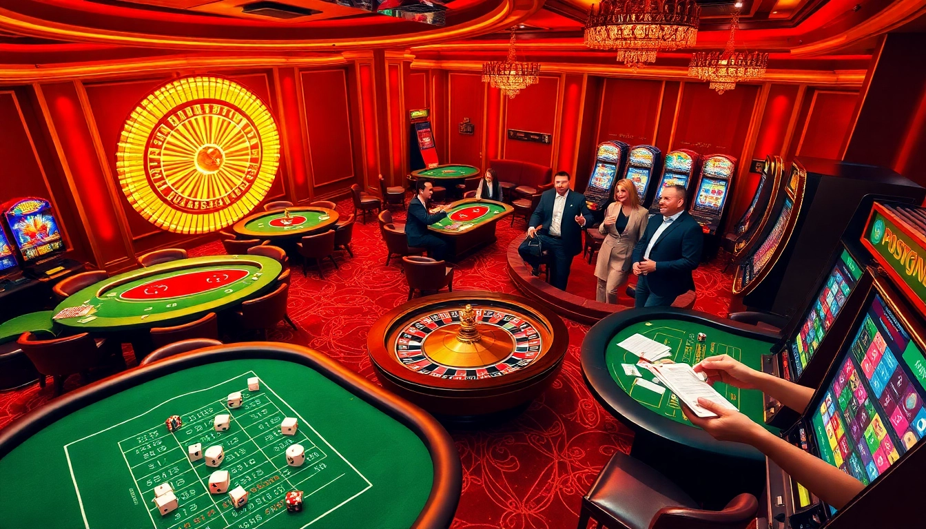 Players winning big at the luxurious 79king casino, featuring roulette wheels and vibrant slot machines.