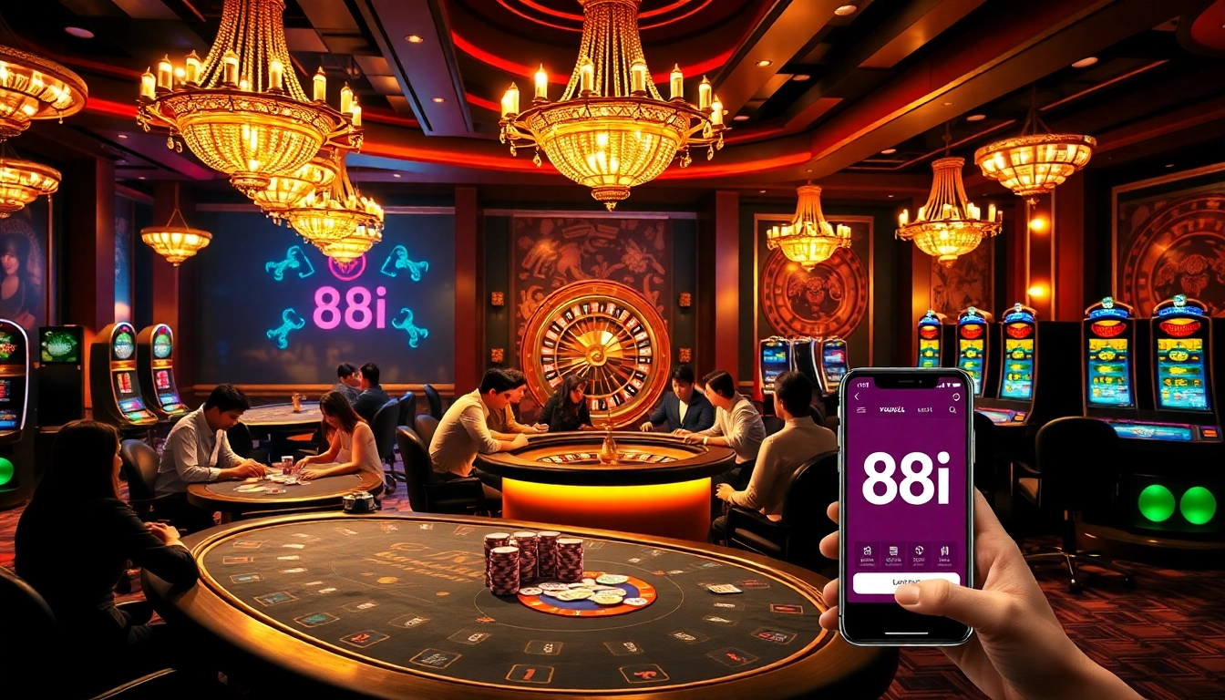 Players enjoying a thrilling casino experience at 88i with vibrant games and luxury ambiance.