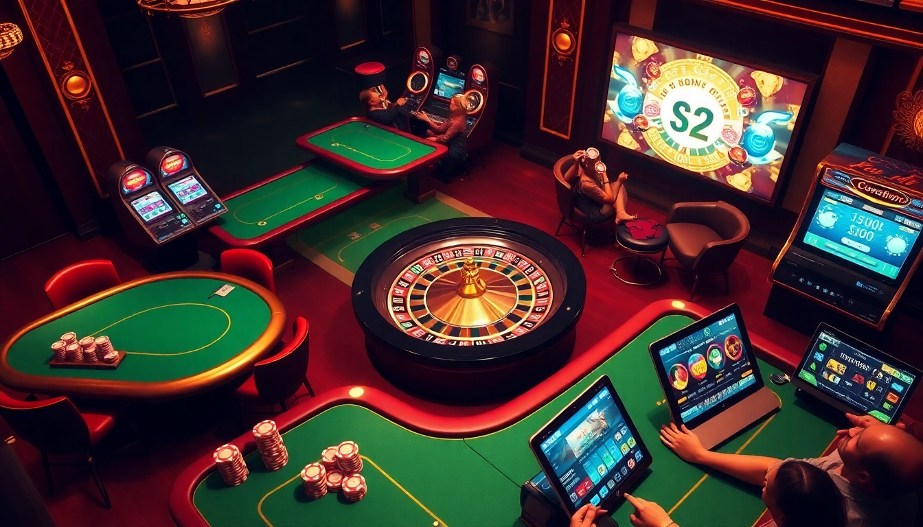 The exciting atmosphere of mk8.com comes alive with vibrant casino tables, chips, and lively gameplay.