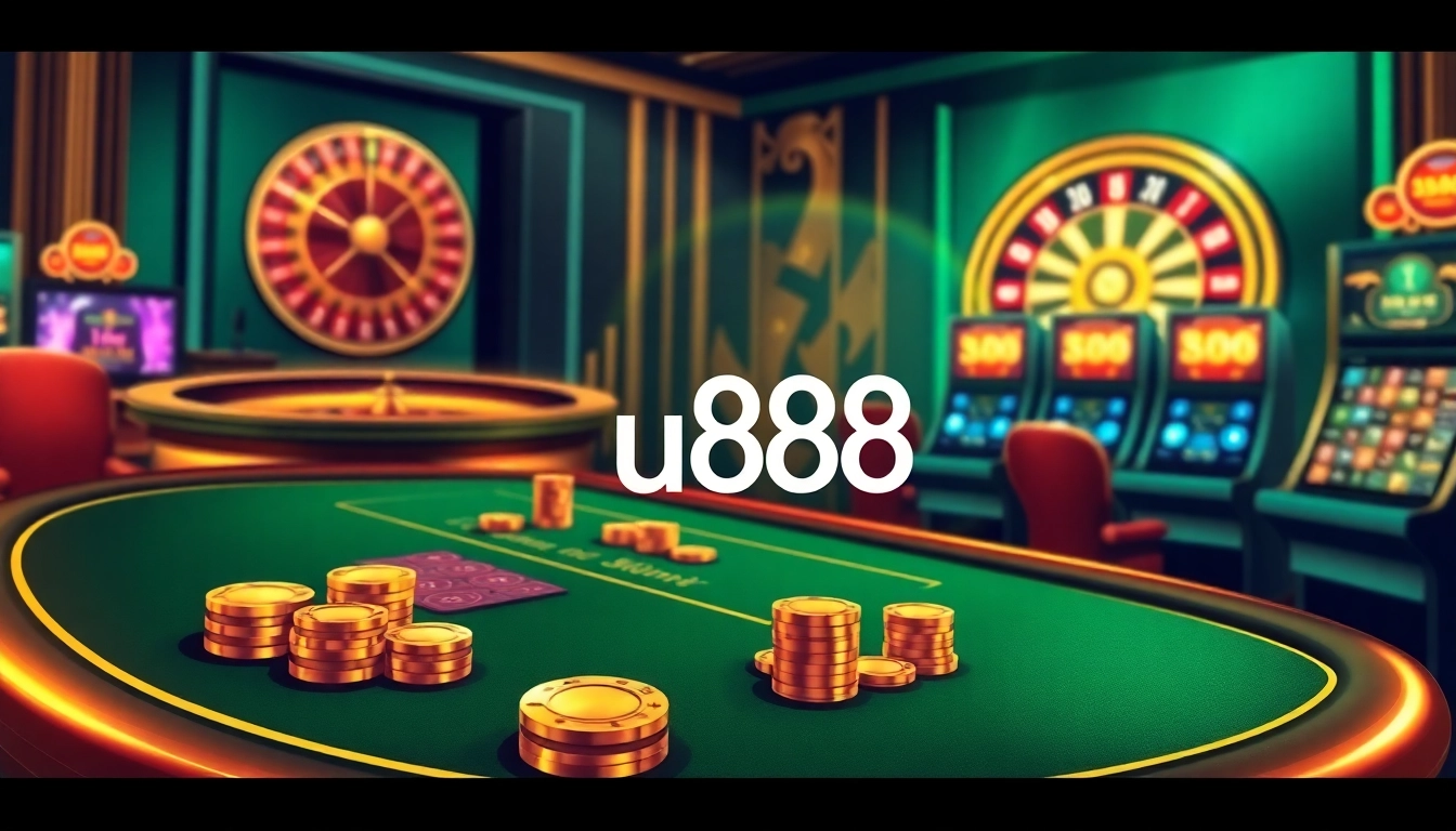 Experience thrilling gameplay at u888 casino with vibrant slot machines and poker tables.