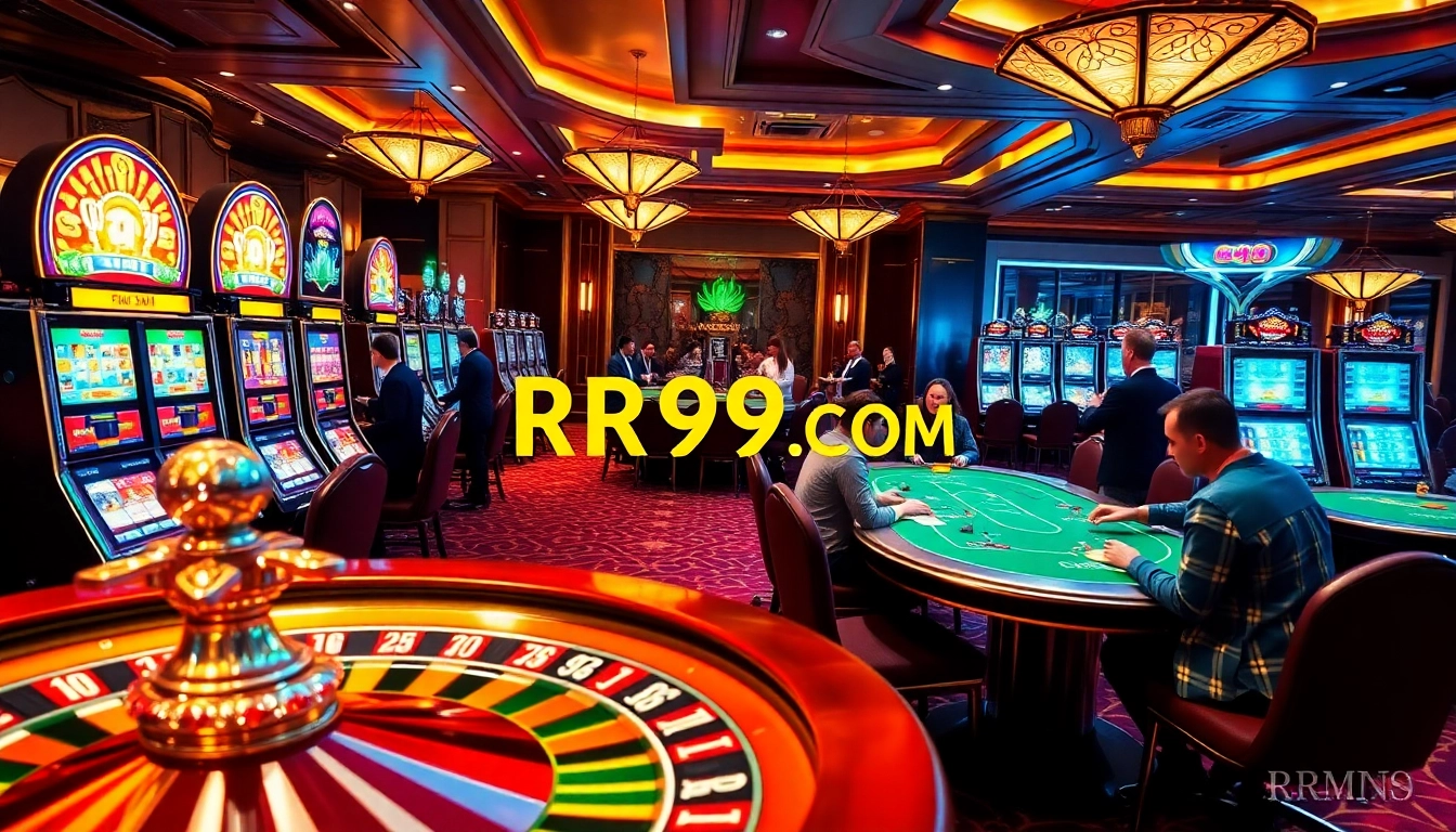 Experience luxury gambling at RR99 .COM with vibrant slot machines and engaging poker tables.