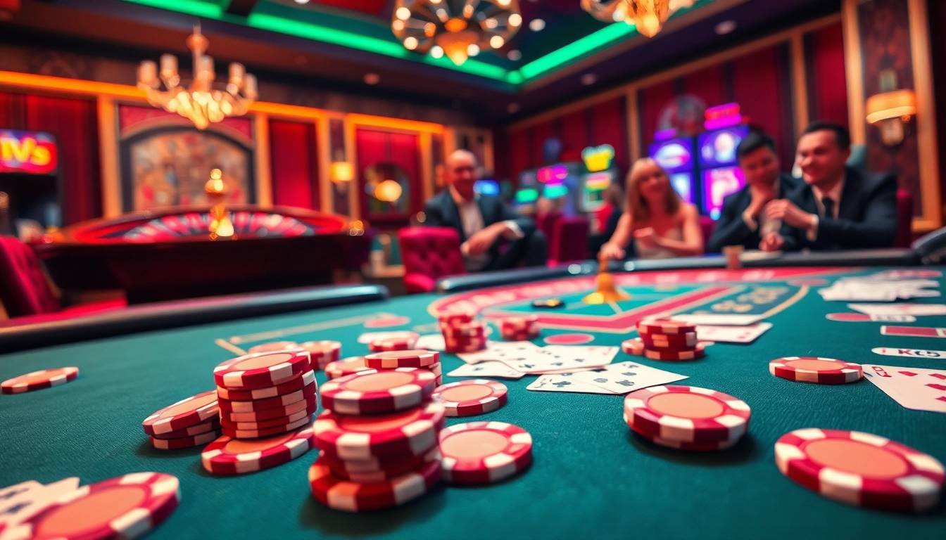 Experience the thrill of gambling with KK55 poker chips at a luxurious blackjack table.