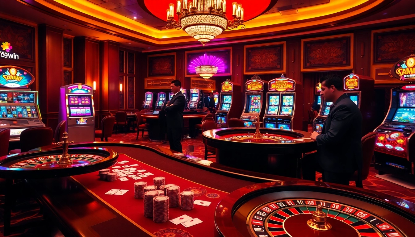 Experience thrilling gaming at 789win with vibrant casino tables and engaging players.