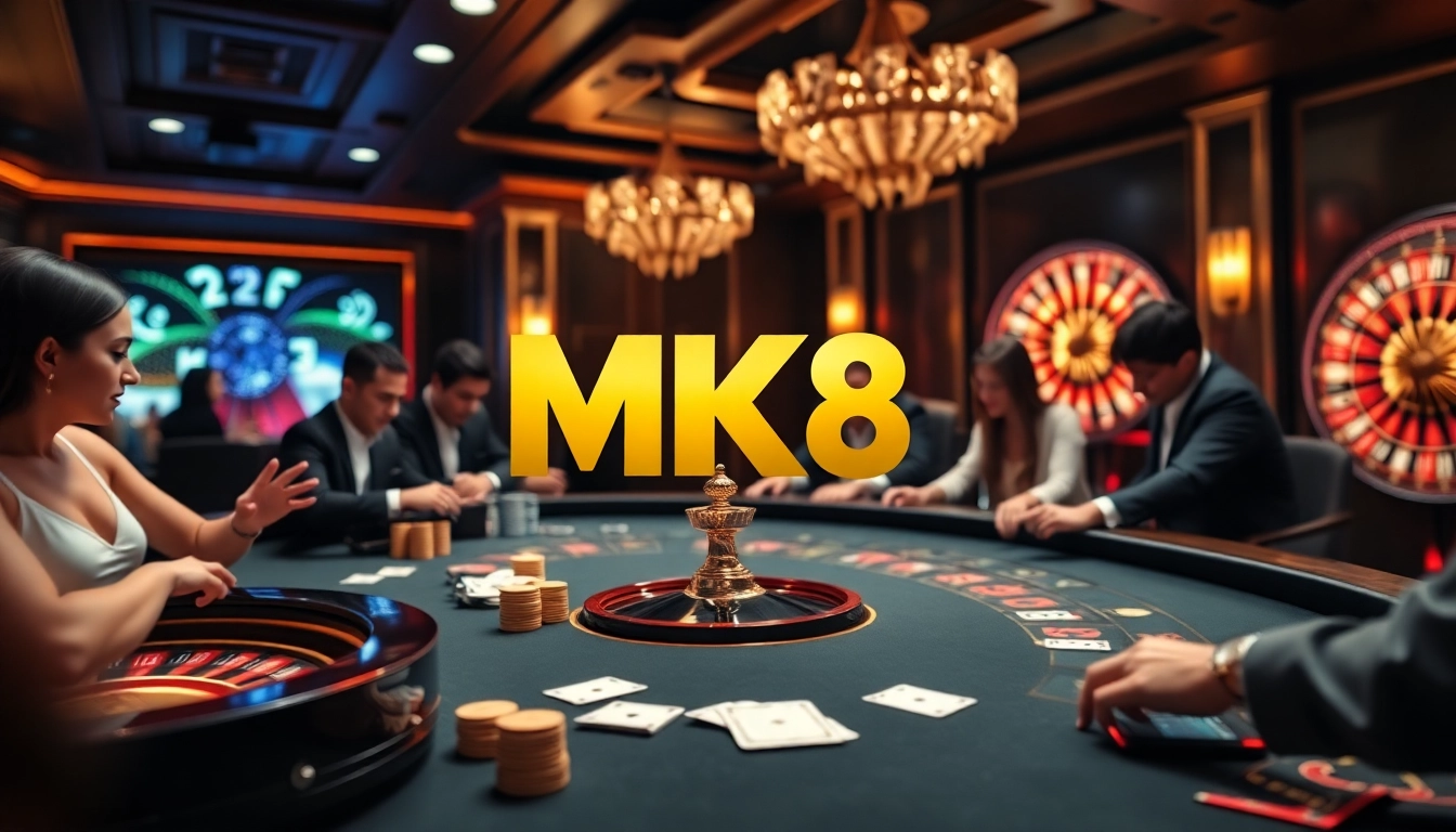 Engage in thrilling gameplay with MK8 at a luxurious online casino table bursting with excitement.
