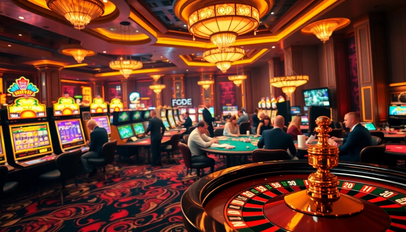 Experience the excitement of gaming at https://xo88hi.com/ with vibrant casino visuals of players and tables.