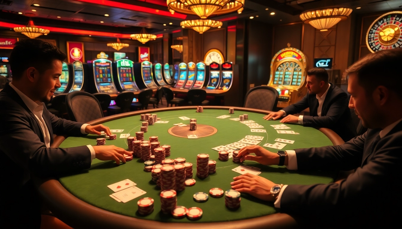 Experience the thrill of the 88i casino with vibrant poker games and slot machines.
