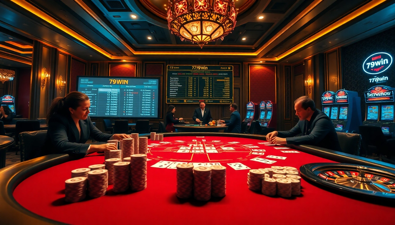 79win winning players enjoy thrilling poker action in a luxurious casino setting