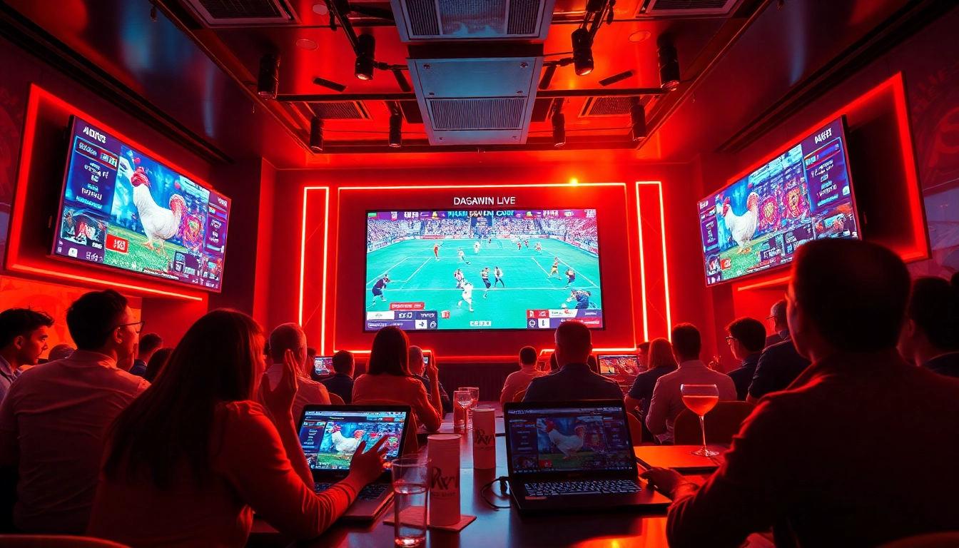 Experience the excitement of live cockfighting at dagawin.live with vibrant betting atmosphere.