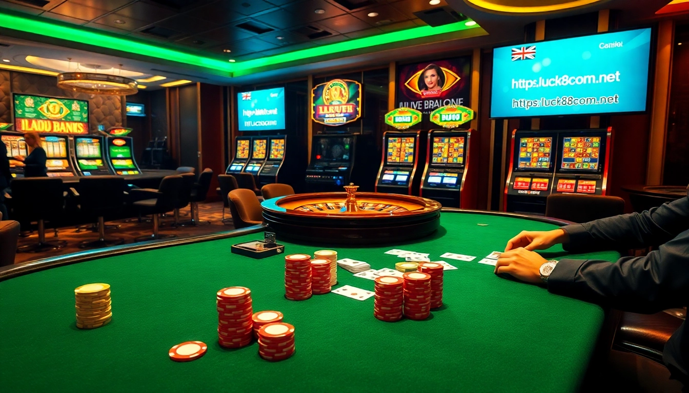 Experience elite gambling at https://luck88com.net/ with poker, roulette, and vibrant casino scenes.