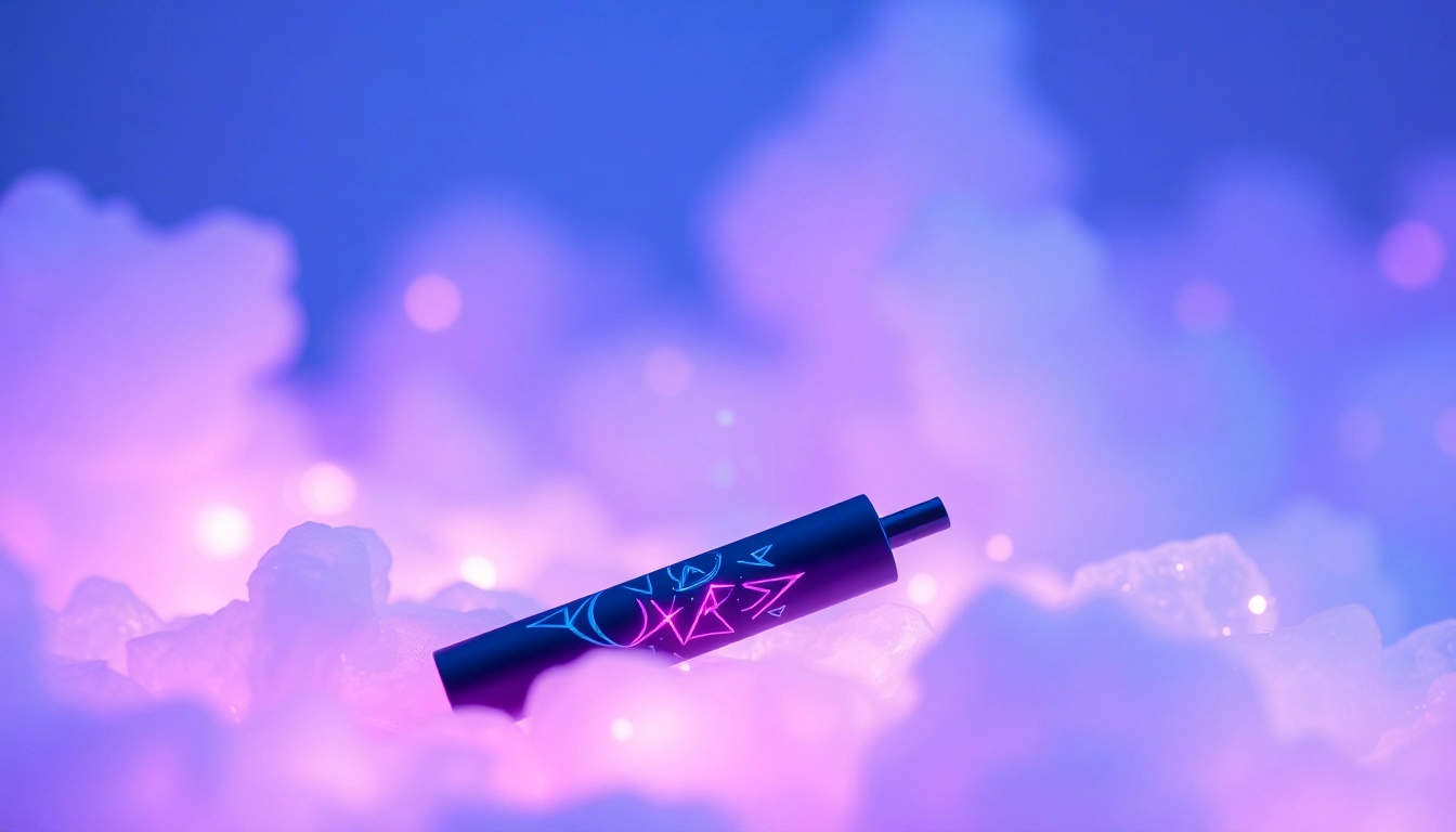 Buy DMT vape pen surrounded by ethereal and colorful patterns illustrating its effects.