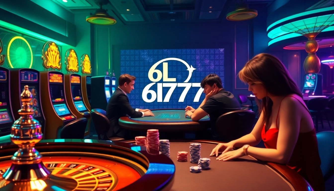 Experience the thrill of gaming at https://www.6l777.vip/ with players at a vibrant casino table.