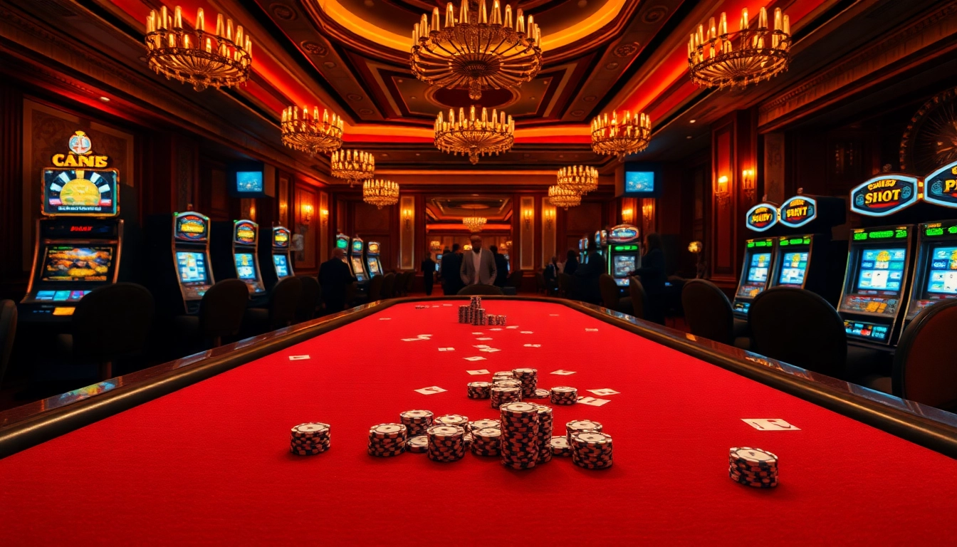 Experience high-stakes excitement at rikvip.gb.net with a luxurious poker game in an elegant casino setting.