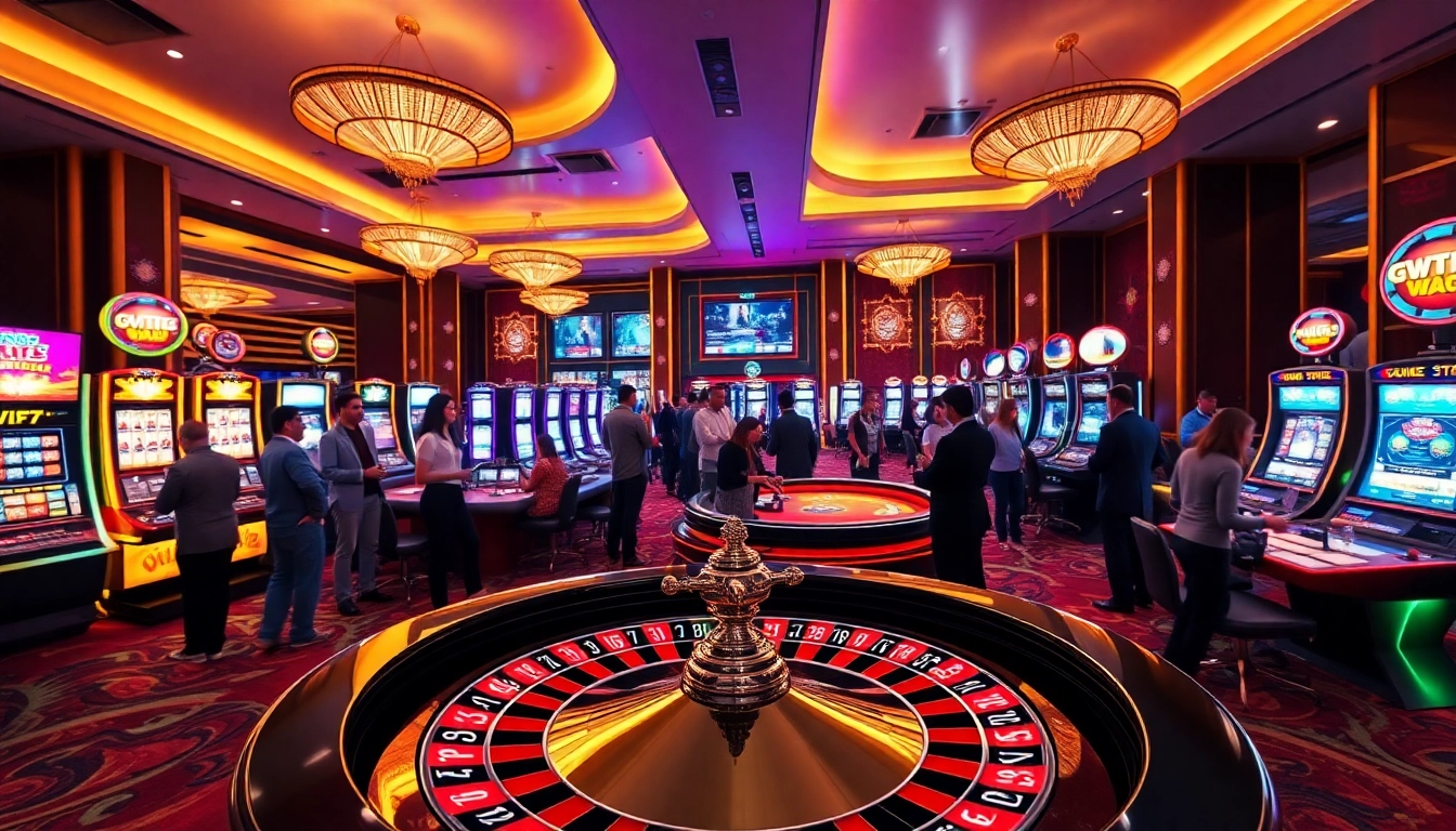 Experience thrilling gaming moments with Gg88 Tech on a vibrant casino floor filled with action.