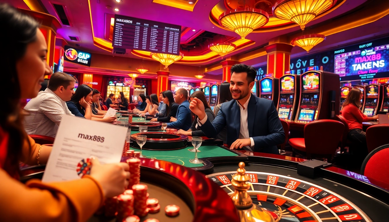 Players enjoying thrilling experiences at max88 casino tables filled with excitement.