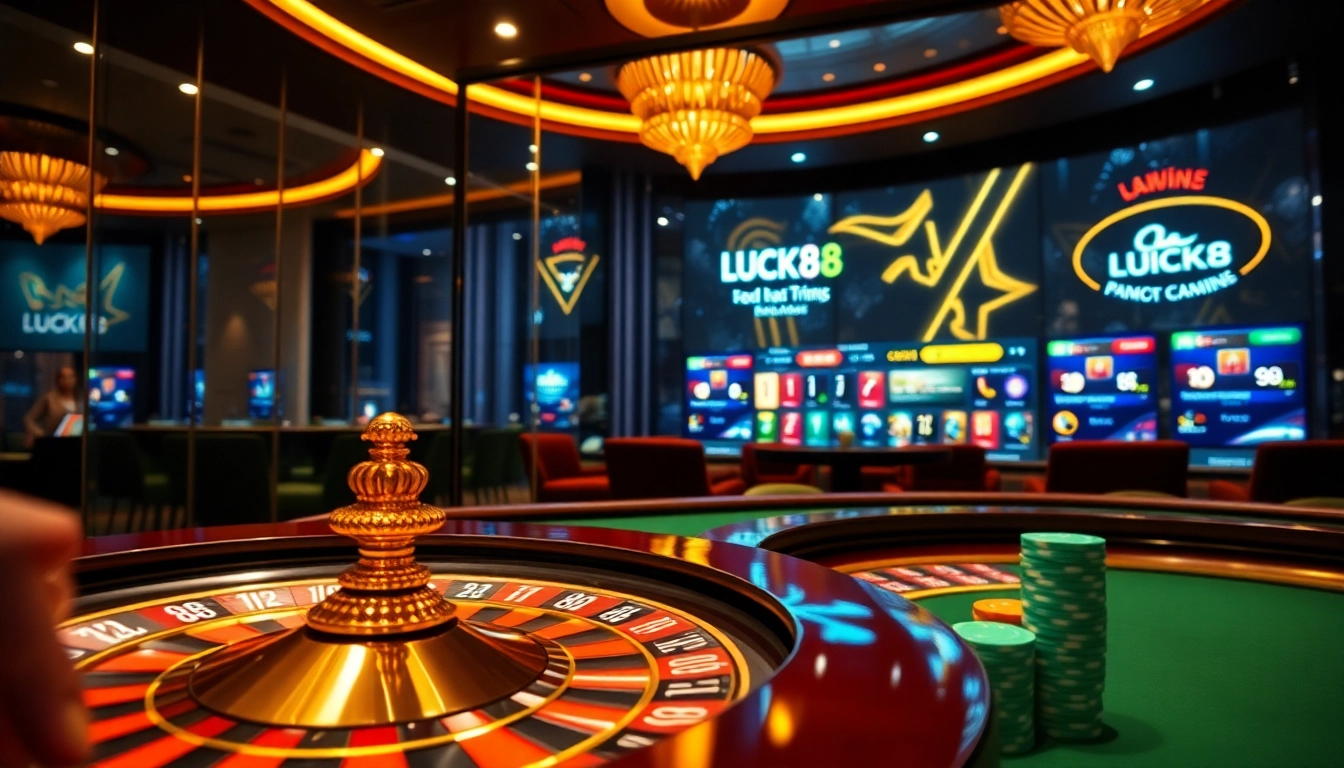 LUCK8 poker chips and cards on a luxurious casino table evoke excitement and winning vibes.