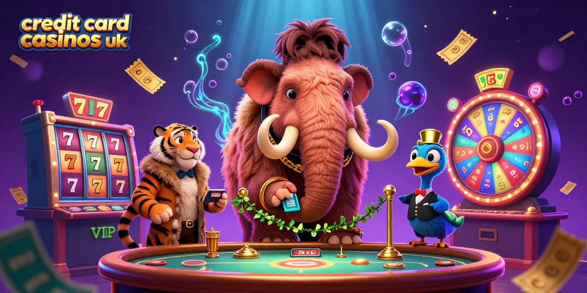 Experience thrilling gameplay at credit card casinos UK with our vibrant illustration featuring exciting casino elements.