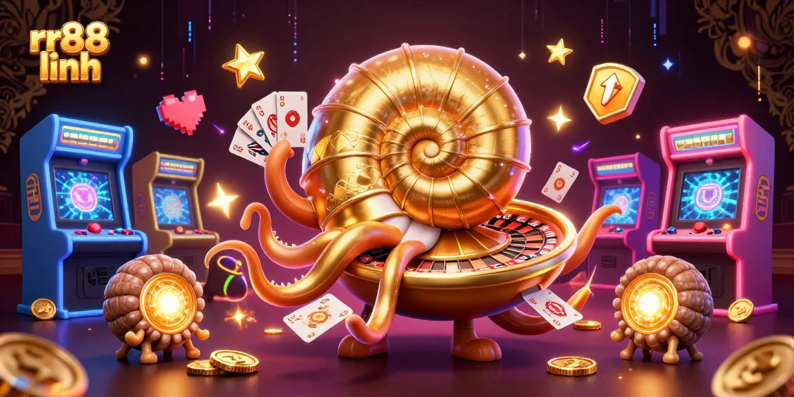 Experience the thrill of rr88 linh with a vibrant casino scene featuring colorful games and characters.